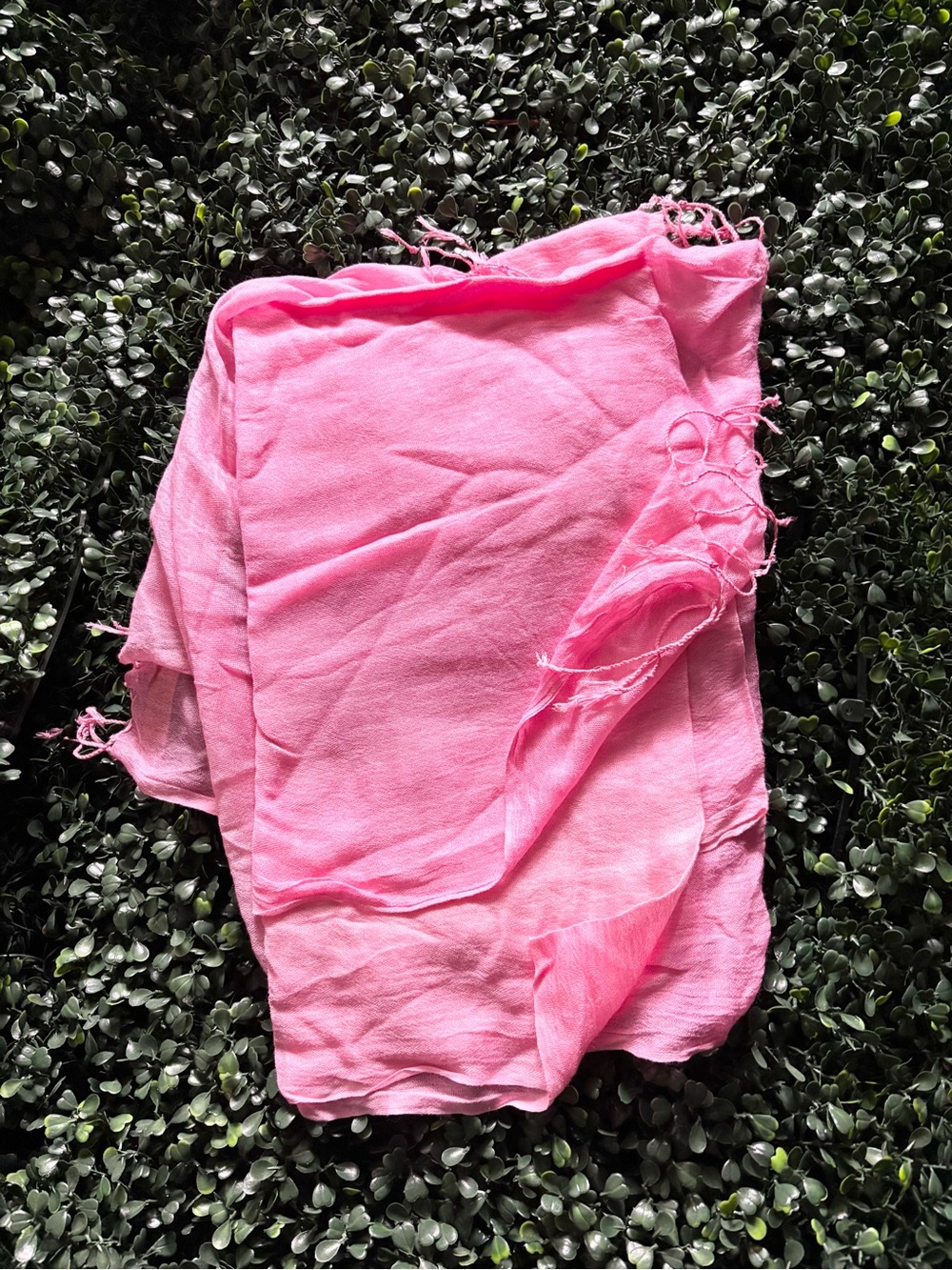 Lightweight Pink Fringed Scarf Wrap - Classic Accessory